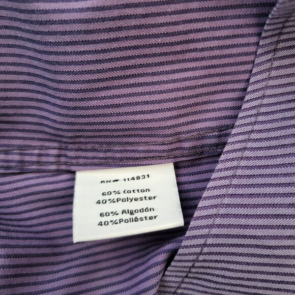 Joseph Abboud Dress Shirt Mens L  Purple Stripe Long Sleeve Button Down Casual - Picture 5 of 9